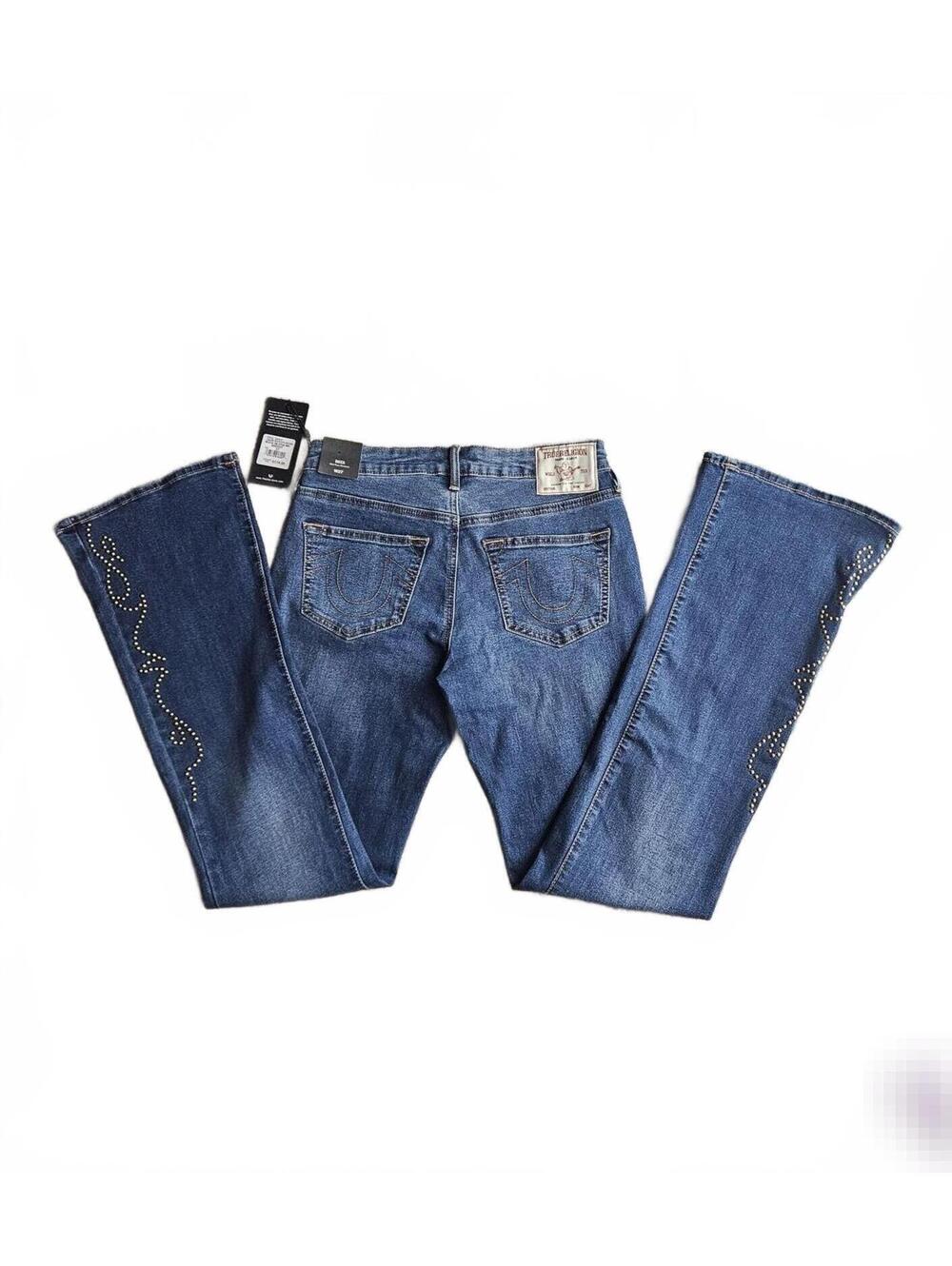 True Religion Becca Mid Rise Bootcut Stud Jeans NWT W27 See Measurement Y2K E/15